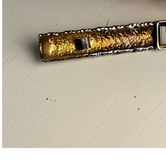 Vintage 80's snake chain stretch belt with rhinestone clasp M-XL - Picture 4 of 6